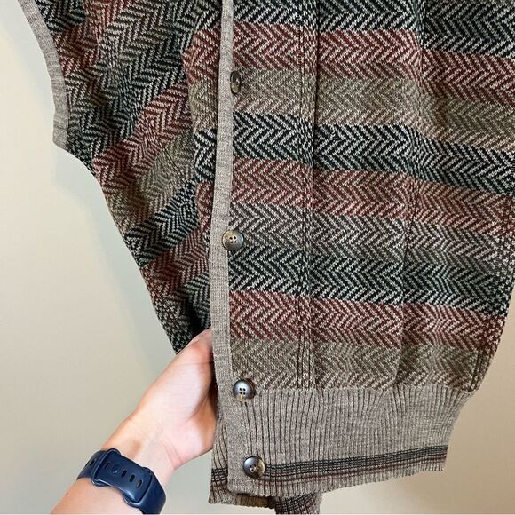 ✨ Vintage Maglificio Florence Brown Wool Grandpa Vest XL - Picture 4 of 11